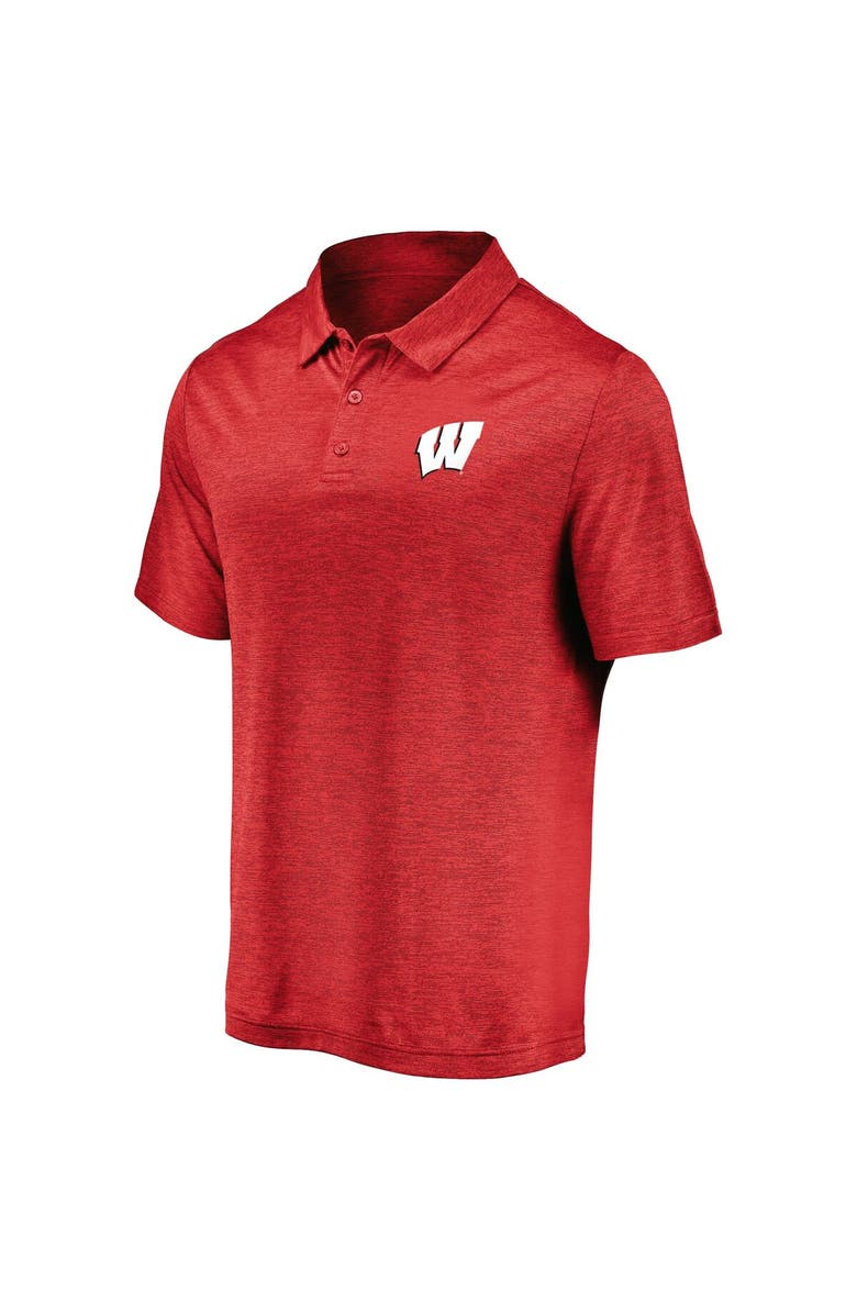 FANATICS Men's Fanatics Branded Red Wisconsin Badgers Primary Logo Striated Polo, Alternate, color, Red