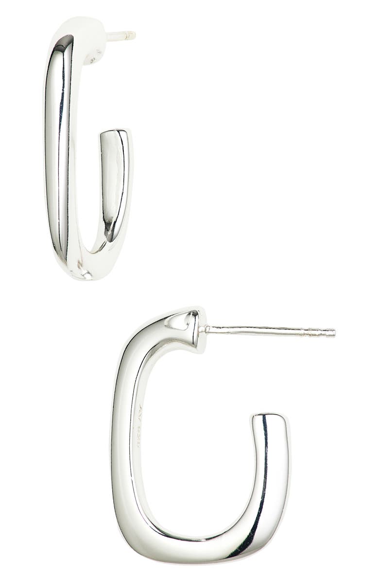 ARGENTO VIVO Rectangle Hoop Earrings, Main, color, Silver