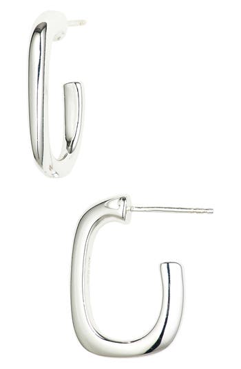 Argento Vivo Rectangle Hoop Earrings In Silver