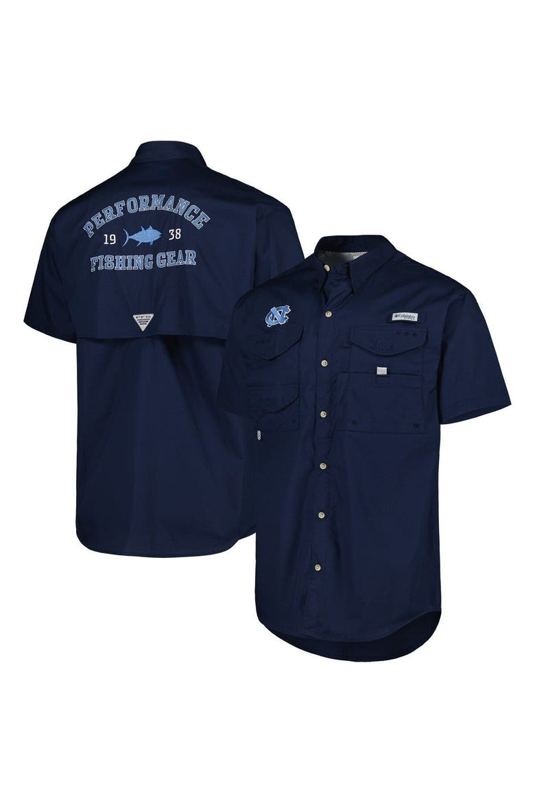 Men's Columbia Navy North Carolina Tar Heels Bonehead Button-Up Shirt, Main, color, Navy