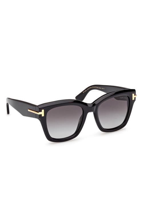 Tom Ford 53mm Gradient Butterfly Sunglasses In Black