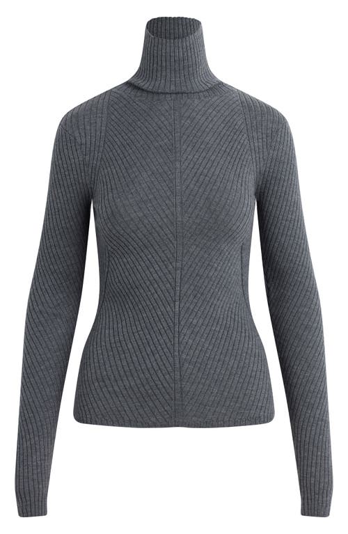 Favorite Daughter Be Your Girl Turtleneck Merino Wool Blend Sweater In Gray