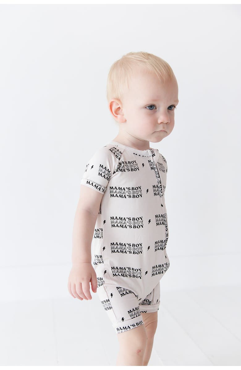 Charlie Lou Baby<sup>®</sup> Double Zipper Shortie Romper | Mama's Boy | 6-12M, Alternate, color, 
