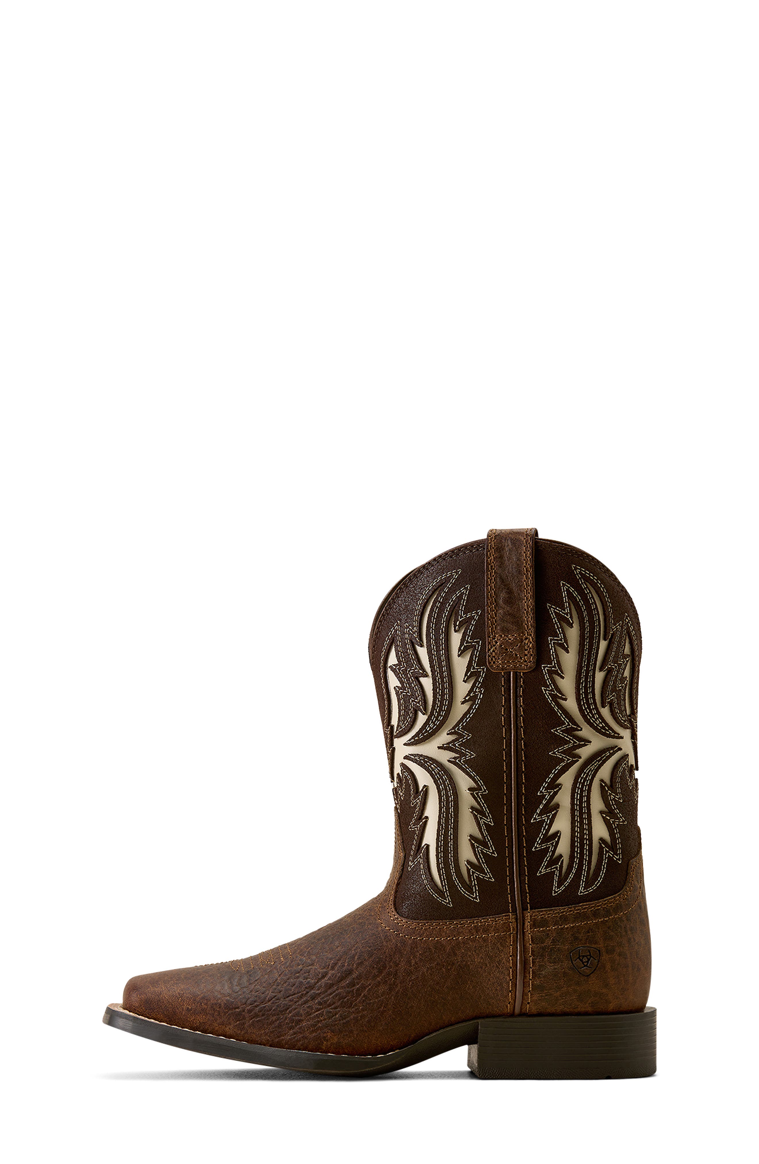 Kids' Driftwood Leather Western Boot, Alternate, color, EARTH