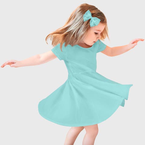 Girls Jersey Short SleeveTwirly Skater Dress (Toddler/Kids)