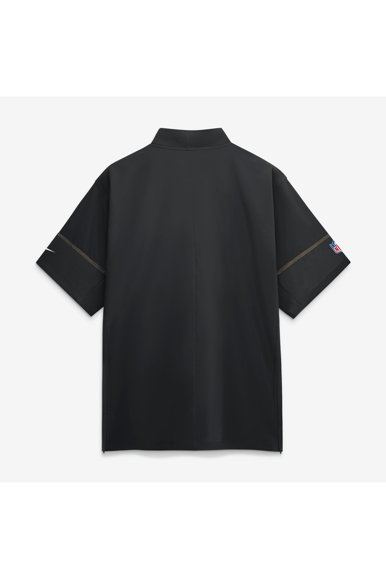 Men's Nike Black San Francisco 49ers Sideline Short Sleeve Quarter-Zip Coaches Jacket, Alternate, color, Black