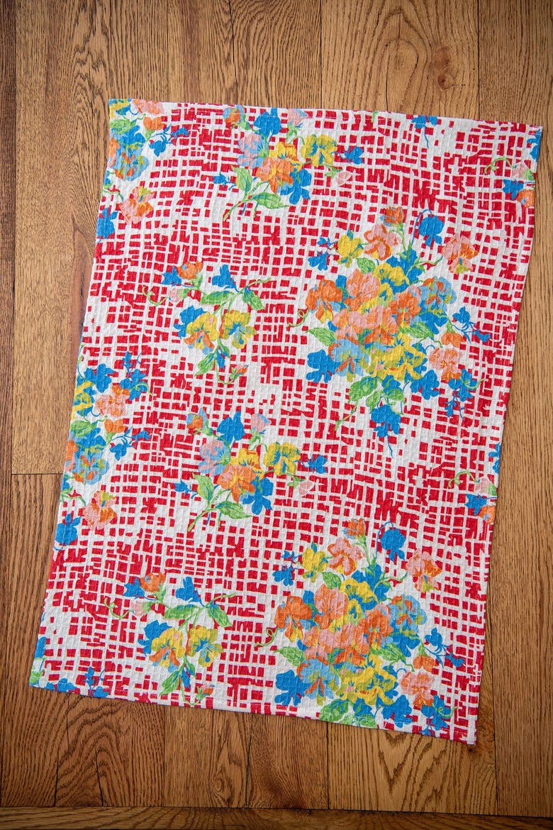 Lisbon Rose Tea Towels, Set of 2, Alternate, color, Red