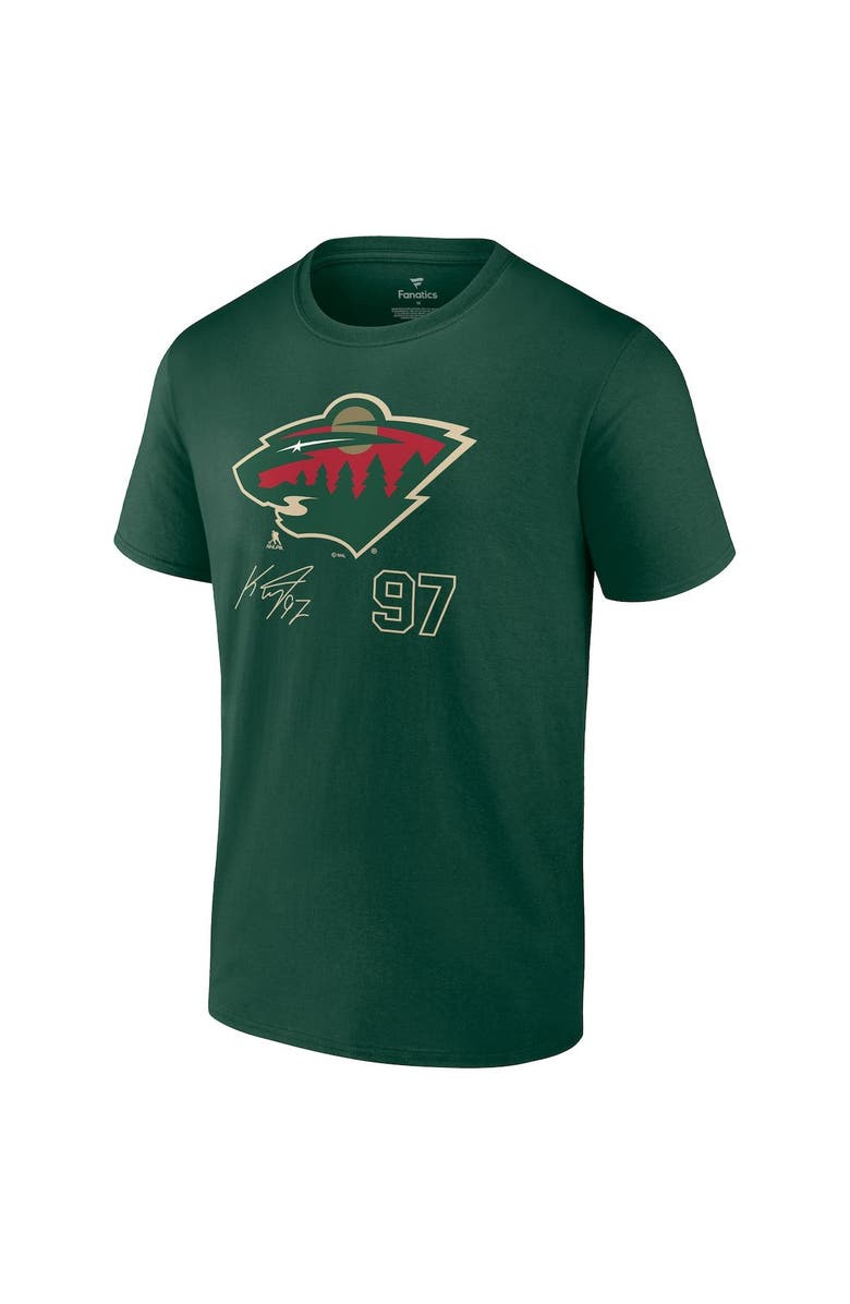 FANATICS Men's Fanatics Branded Kirill Kaprizov Green Minnesota Wild Name and Number T-Shirt, Alternate, color,