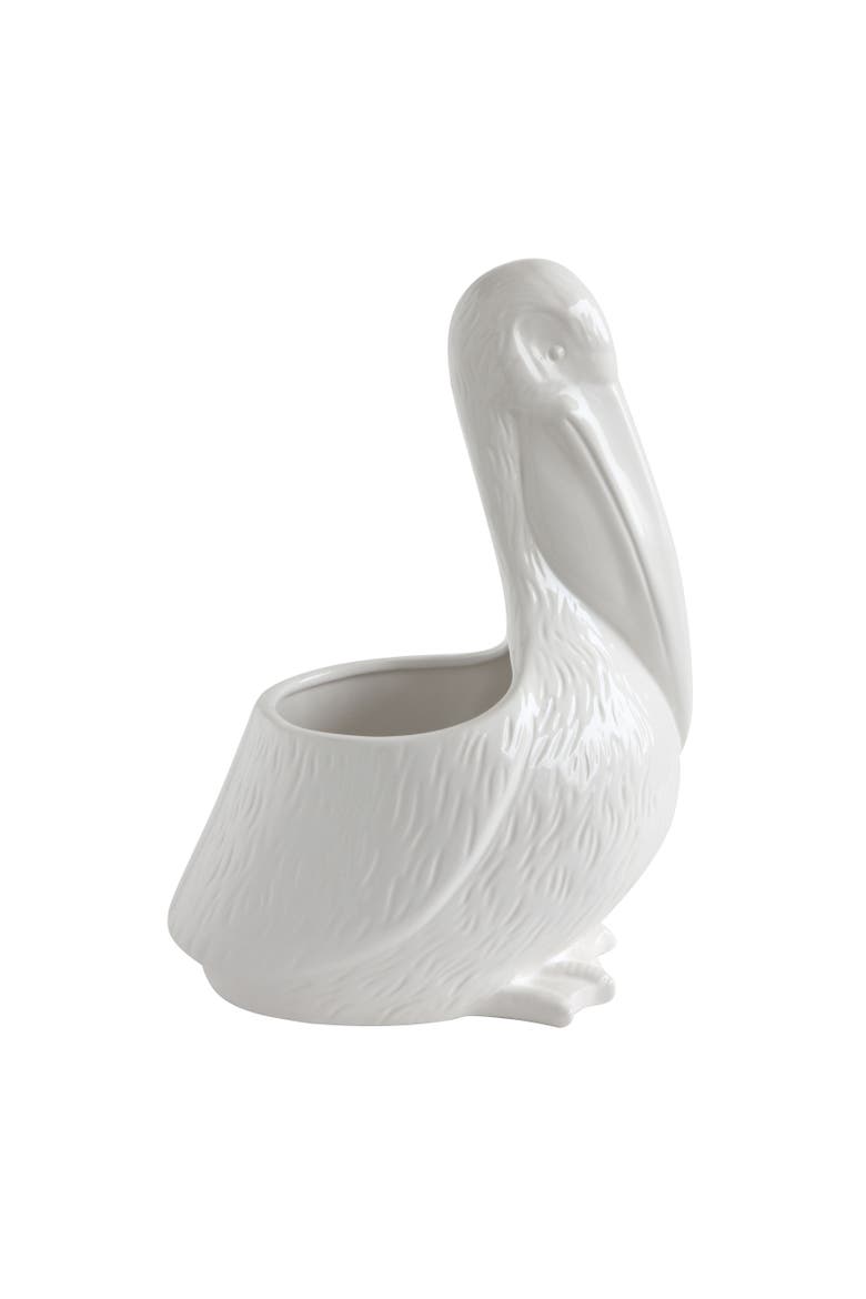 Pelican Shaped Planter, Main, color, White