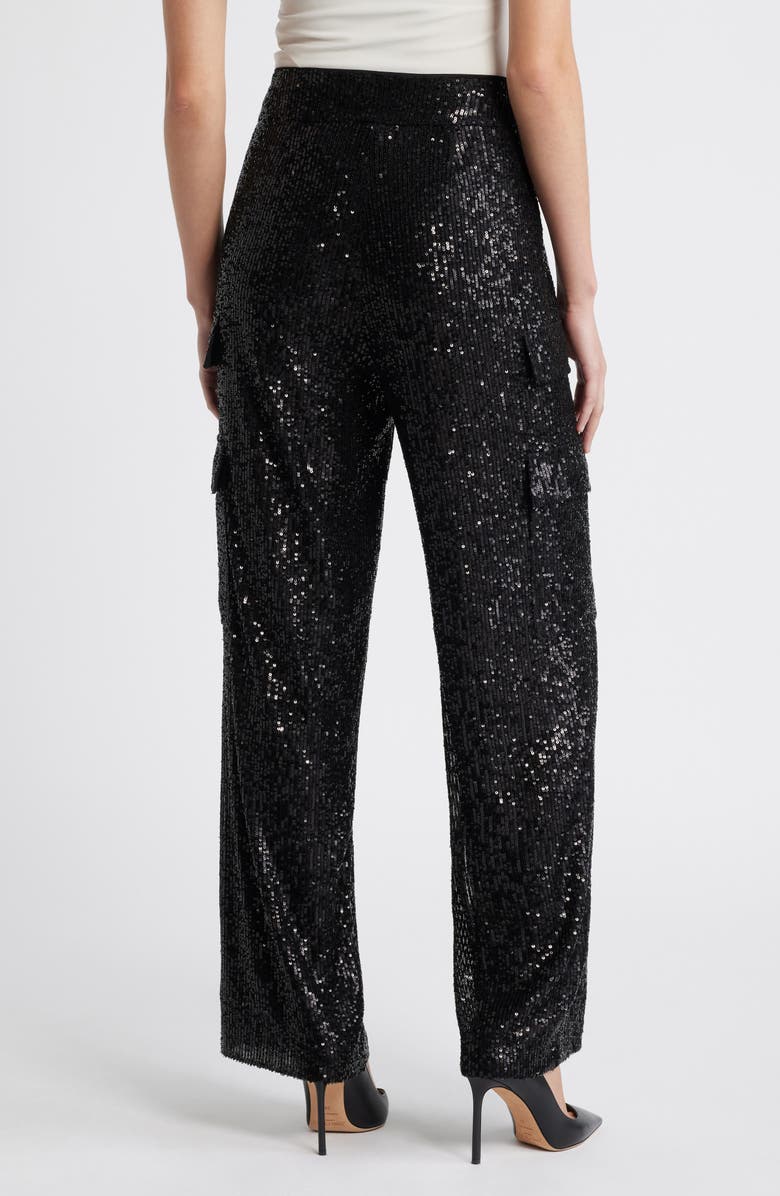 Anne Klein Sequin Cargo Pants, Alternate, color, 