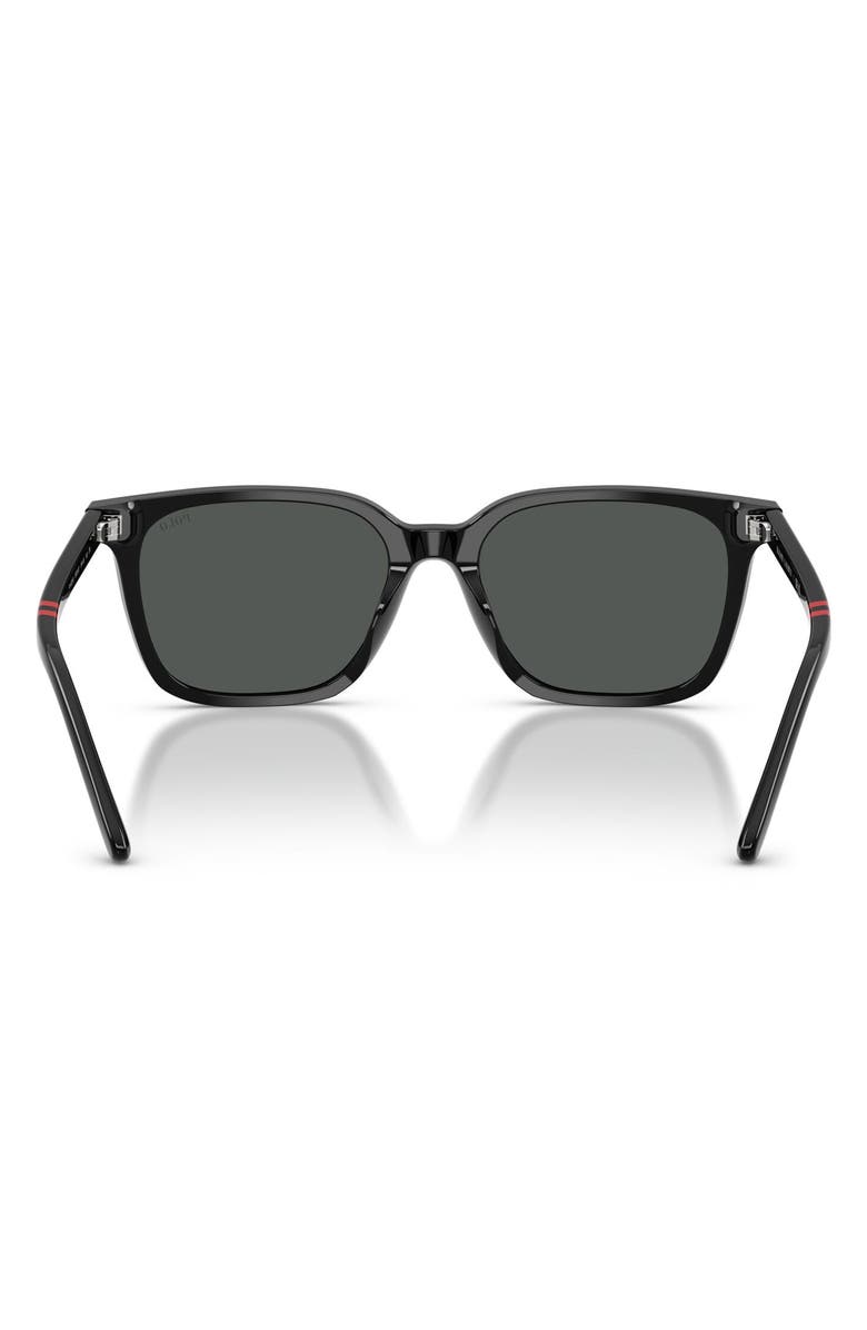 Polo Ralph Lauren 54mm Square Sunglasses, Alternate, color, Shiny Black / Dark Grey