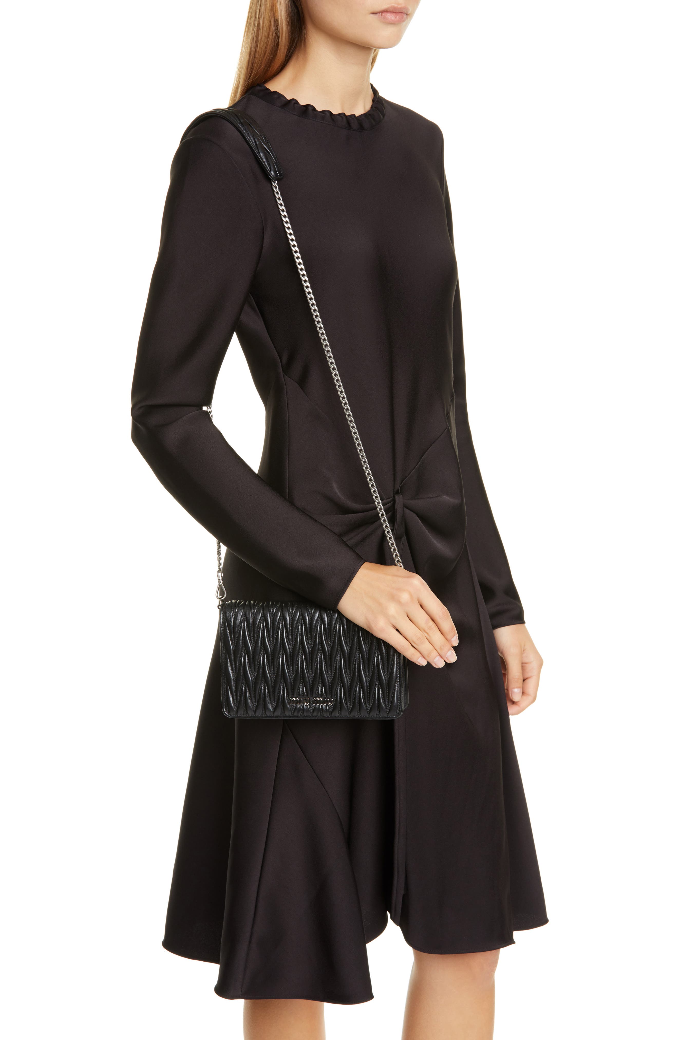 Miu Miu Matelassé Flap Crossbody Bag, Alternate, color, 