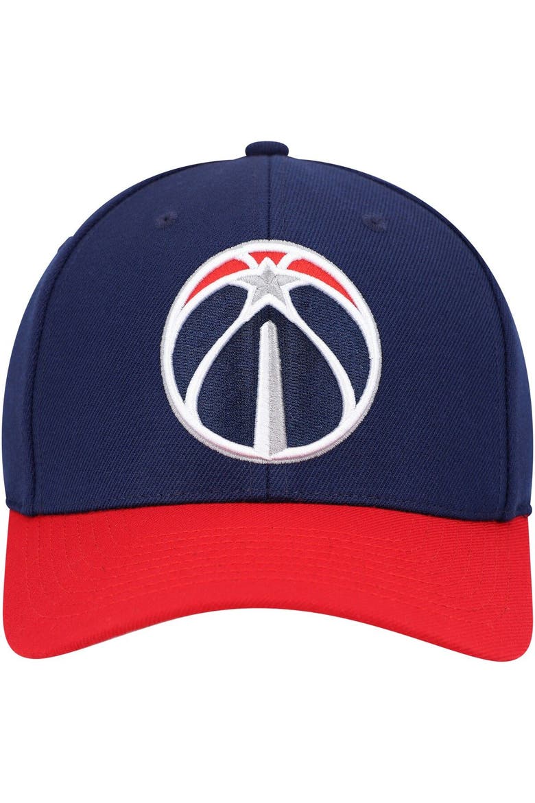 Men's Mitchell & Ness Navy/Red Washington Wizards MVP Team Two-Tone 2.0 Stretch-Snapback Hat, Alternate, color, Navy