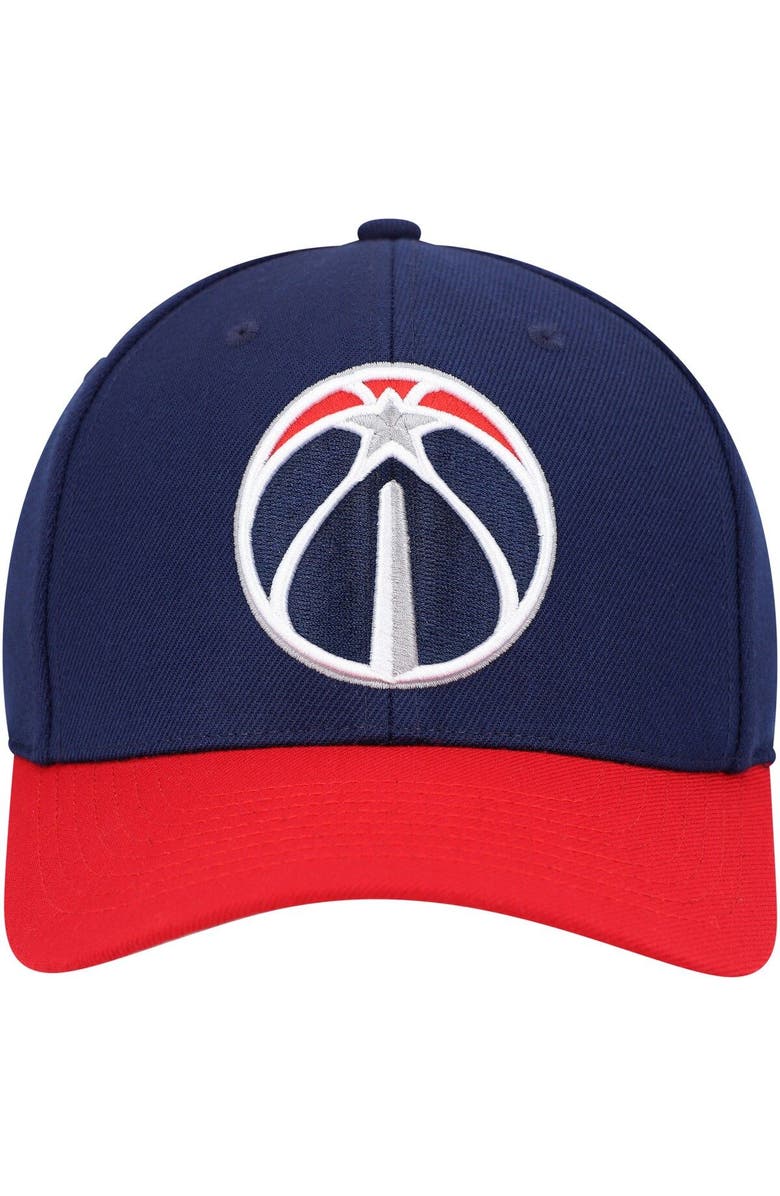 Mitchell & Ness Men's Mitchell & Ness Navy/Red Washington Wizards MVP Team Two-Tone 2.0 Stretch-Snapback Hat, Alternate, color,