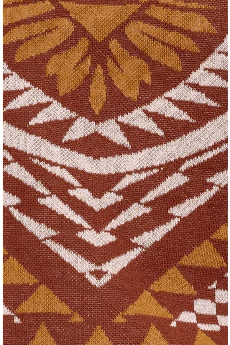 Geometric Balloon Sleeve Sweater, Alternate, color, BROWN