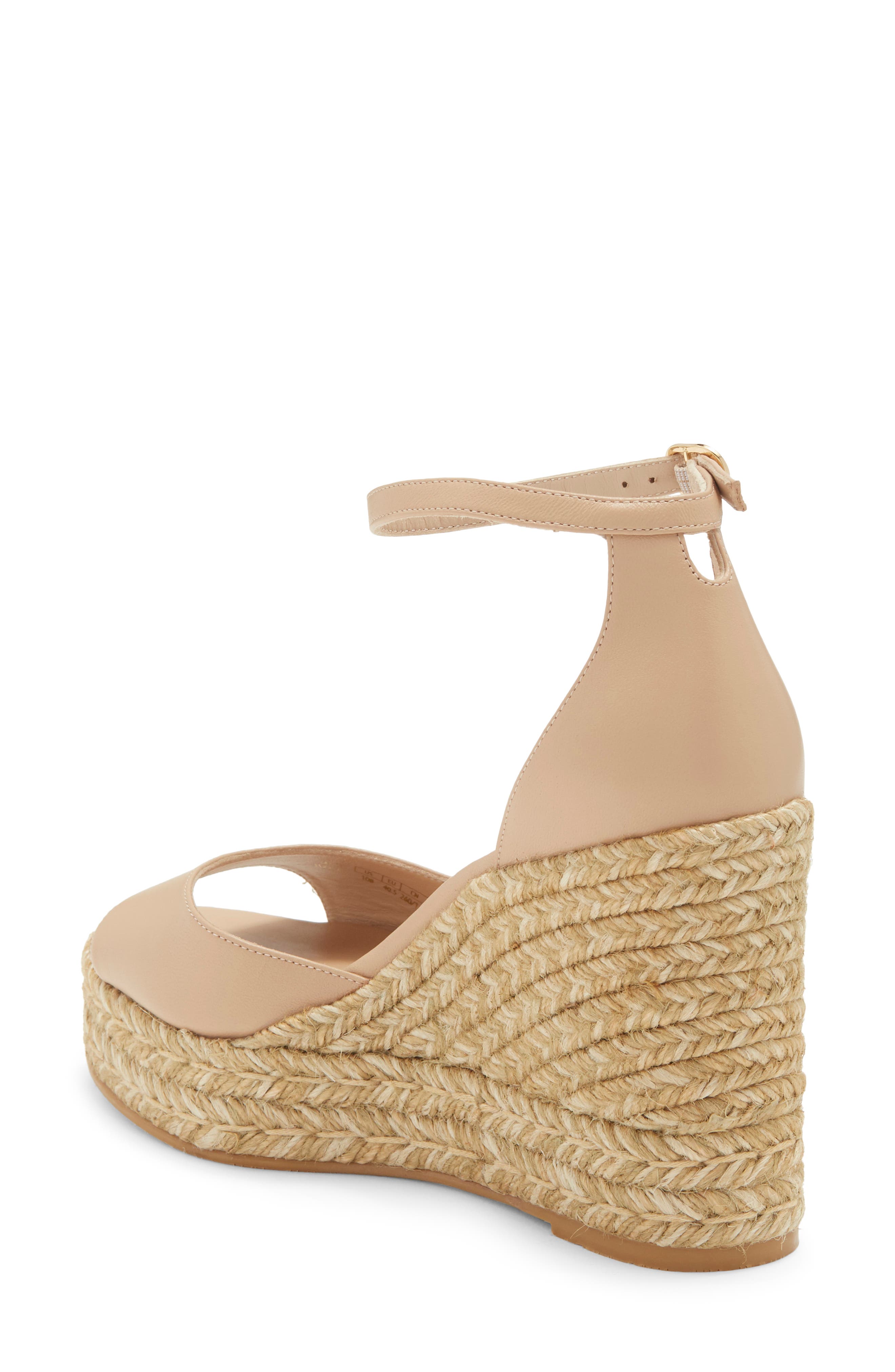Stuart Weitzman Nudist Curve Espadrille Wedge Sandal, Alternate, color, 