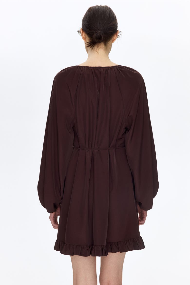 Scarf-detail Dress, Alternate, color, Dark brown