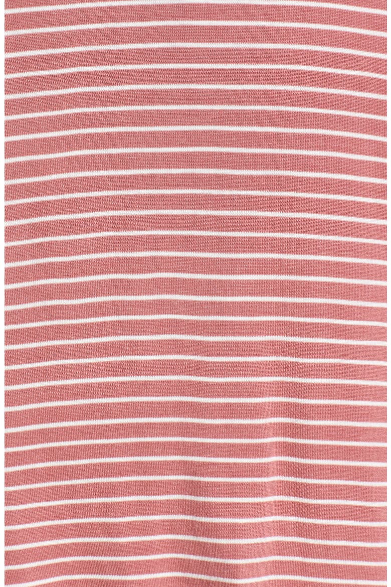 Stripe Flutter Bodice Dress, Alternate, color, MAUVE/ IVORY STRIPE