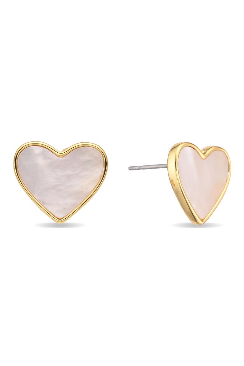 Romy Mother-of-Pearl Stud Earrings, Alternate, color, GOLD