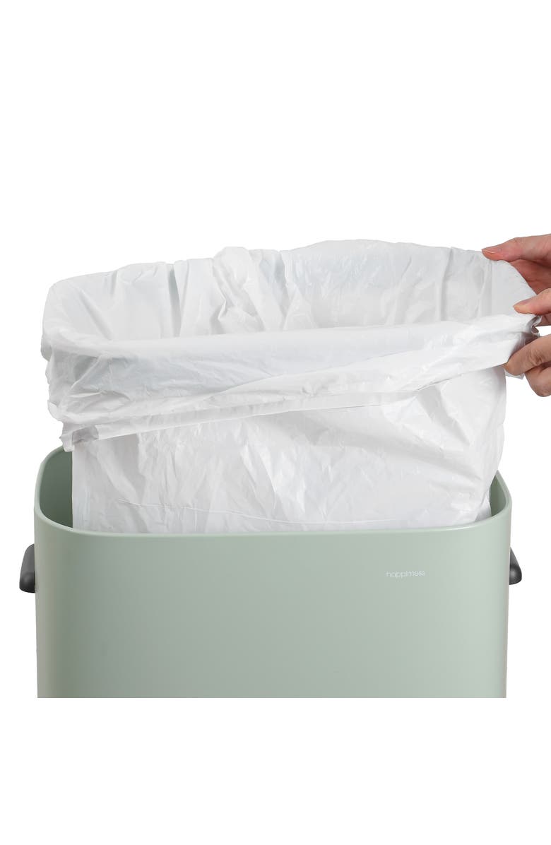 HAPPIMESS Tammi Kitchen 14.5-Gallon Slim Metal Push Button Trash Can, Alternate, color, Pistachio Gelato