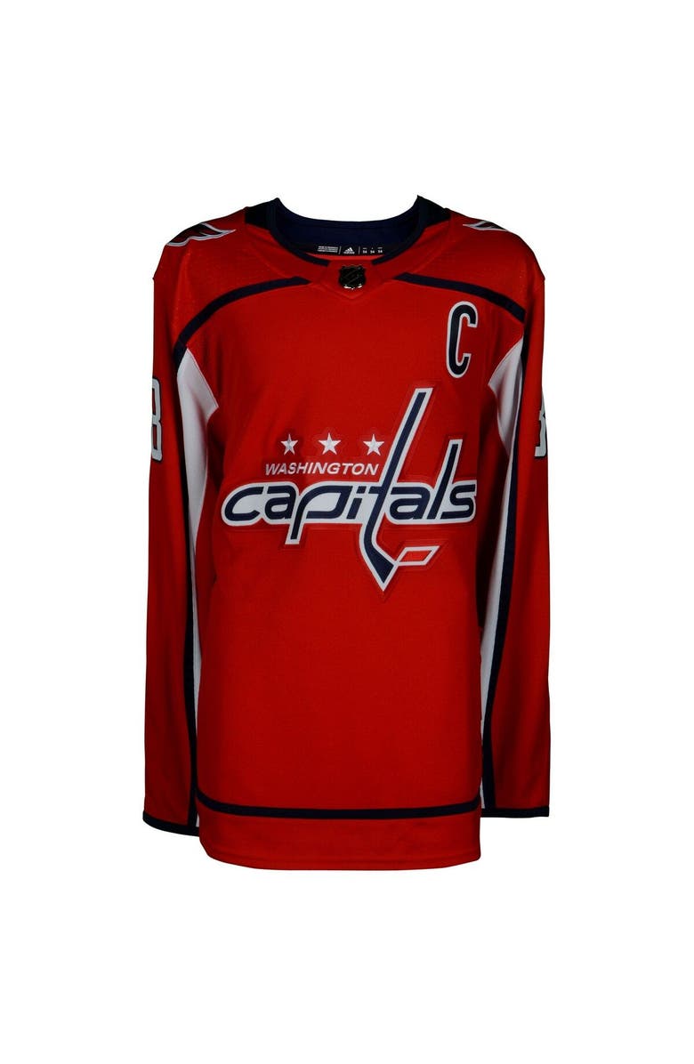 FANATICS AUTHENTIC Alex Ovechkin Washington Capitals Autographed Red Adidas Authentic Jersey, Alternate, color, 