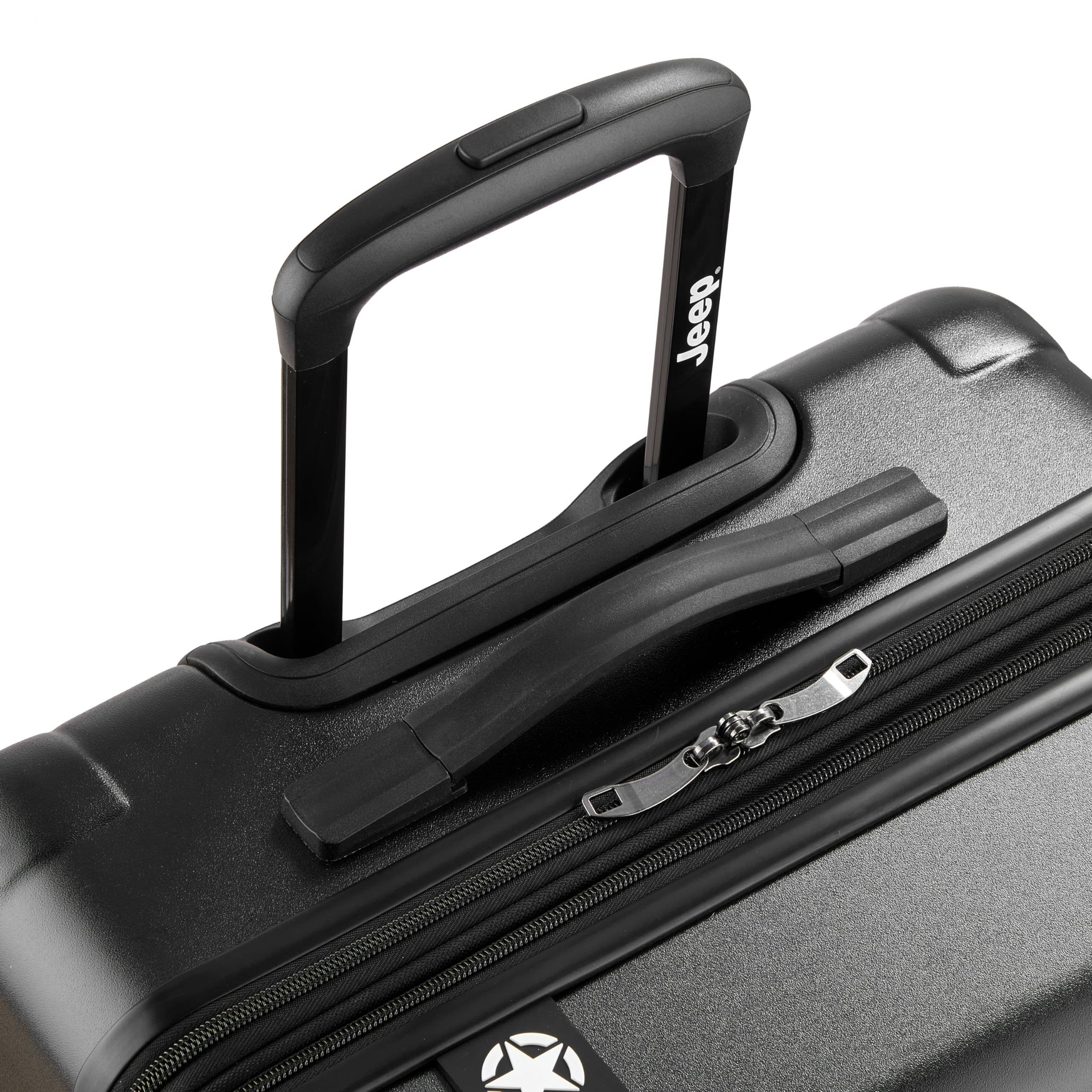JEEP JH004C Checked-Medium 24 Inch Hardside Expandable Luggage with Spinner Wheels, Alternate, color, Black