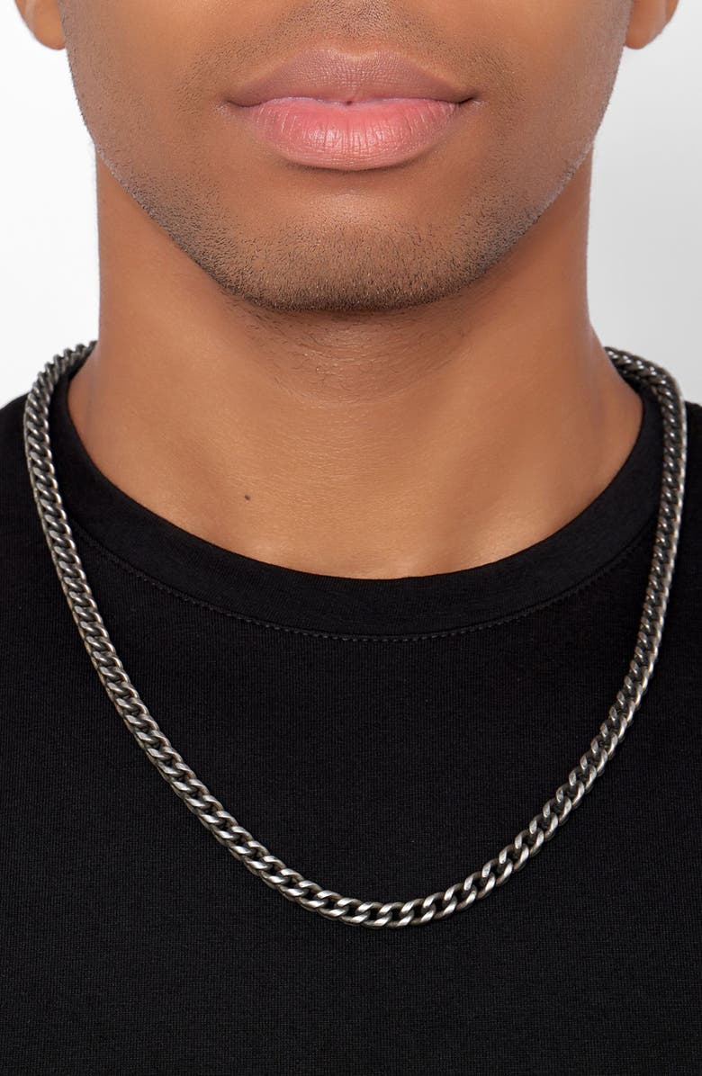 Adornia Men's Wheat Chain Necklace & Bracelet Set, Alternate, color, Silver