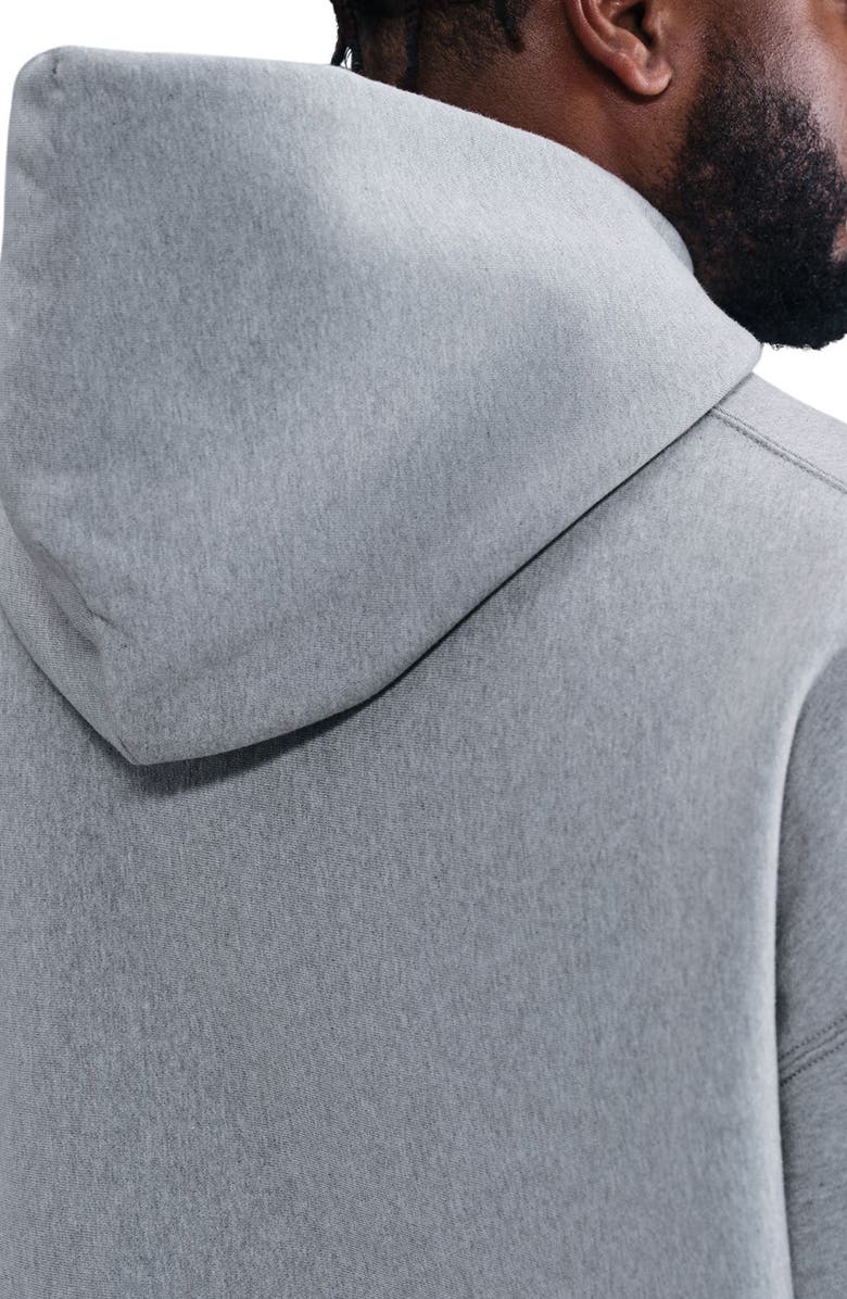 Nike Life Fleece Full Zip Hoodie, Alternate, color, 063 Dk Grey Heather/Lt Smoke Grey/White
