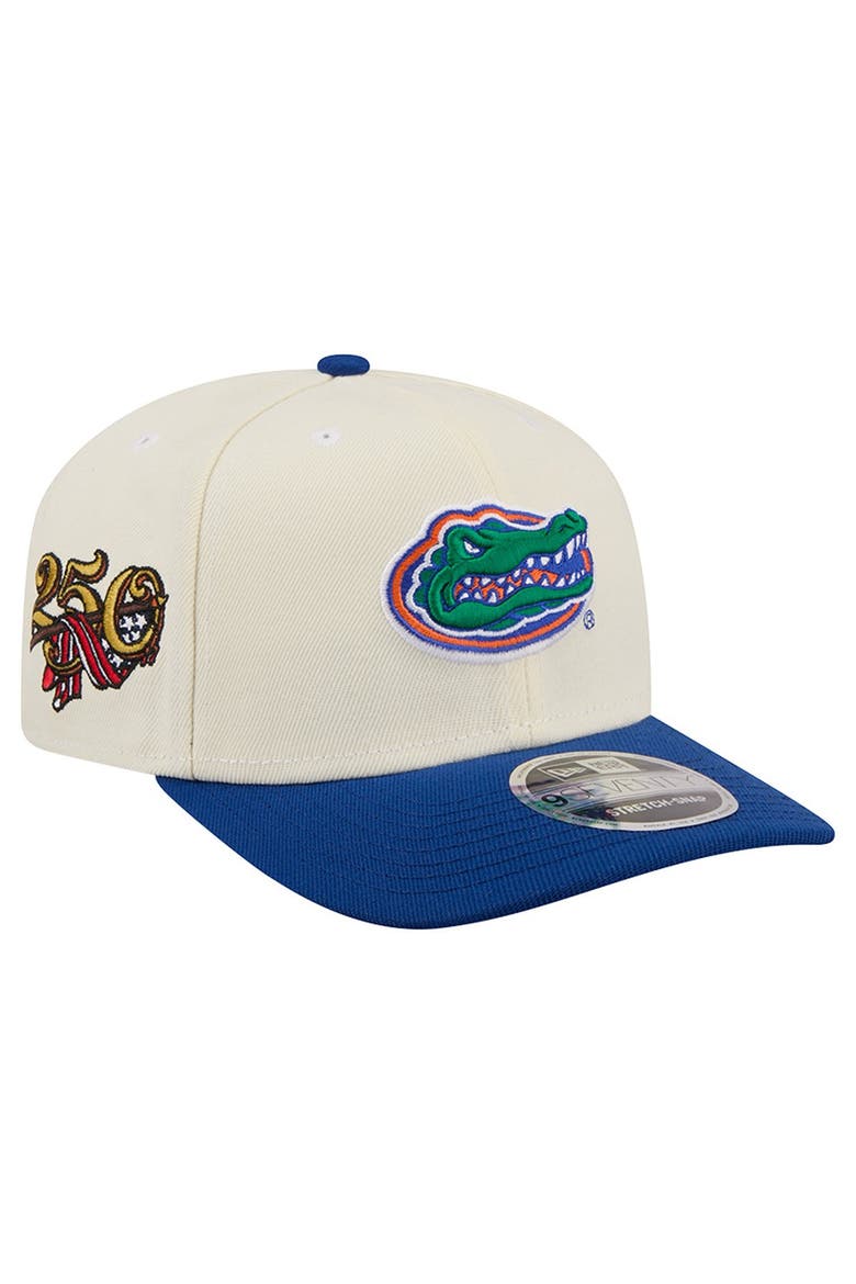 Men's New Era Cream/Royal Florida Gators America's 250th 9SEVENTY Adjustable Hat, Main, color, Cream