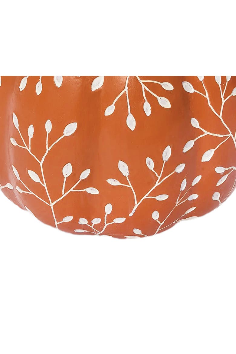 Orange Leaf Pumkin Figurine, Alternate, color, Orange