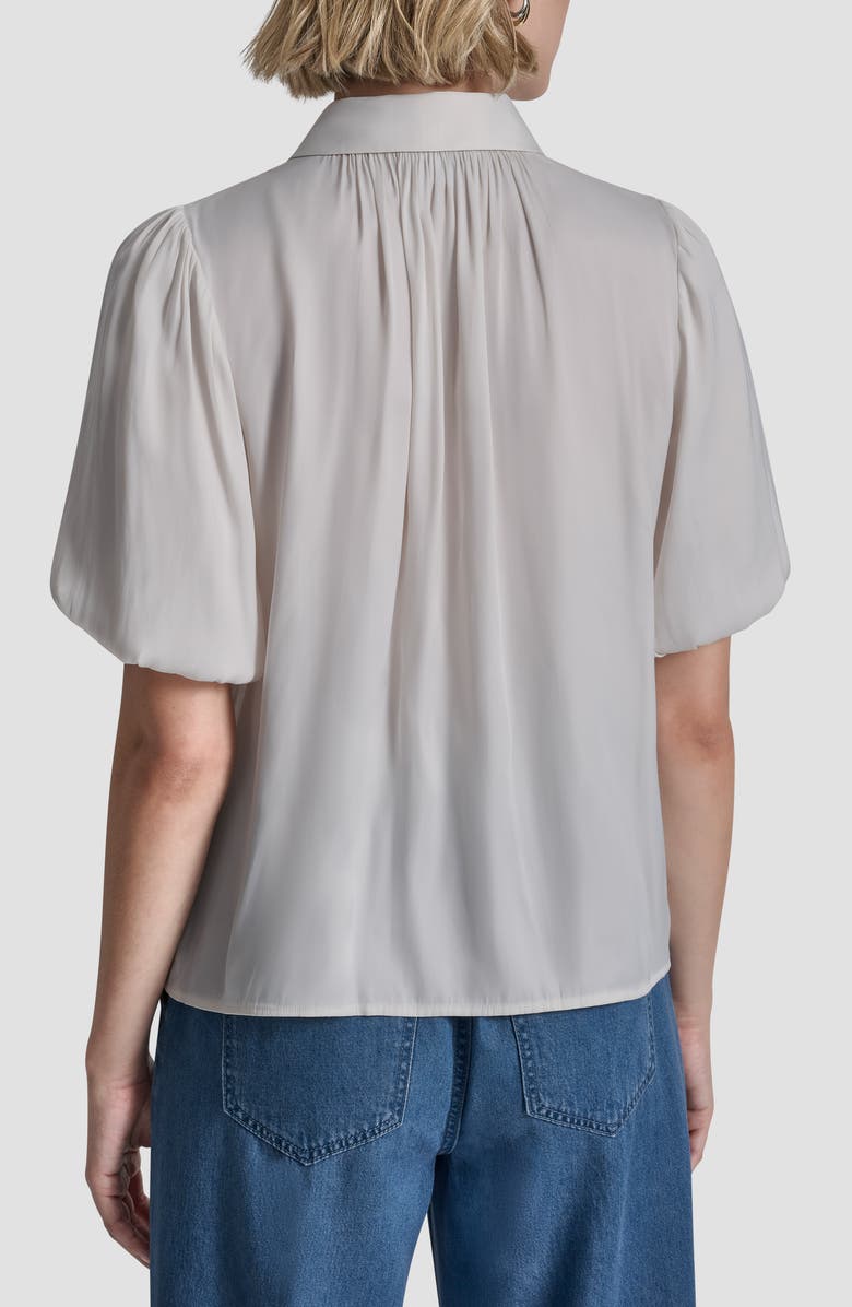 DKNY Park Satin Shirt, Alternate, color, Ivory