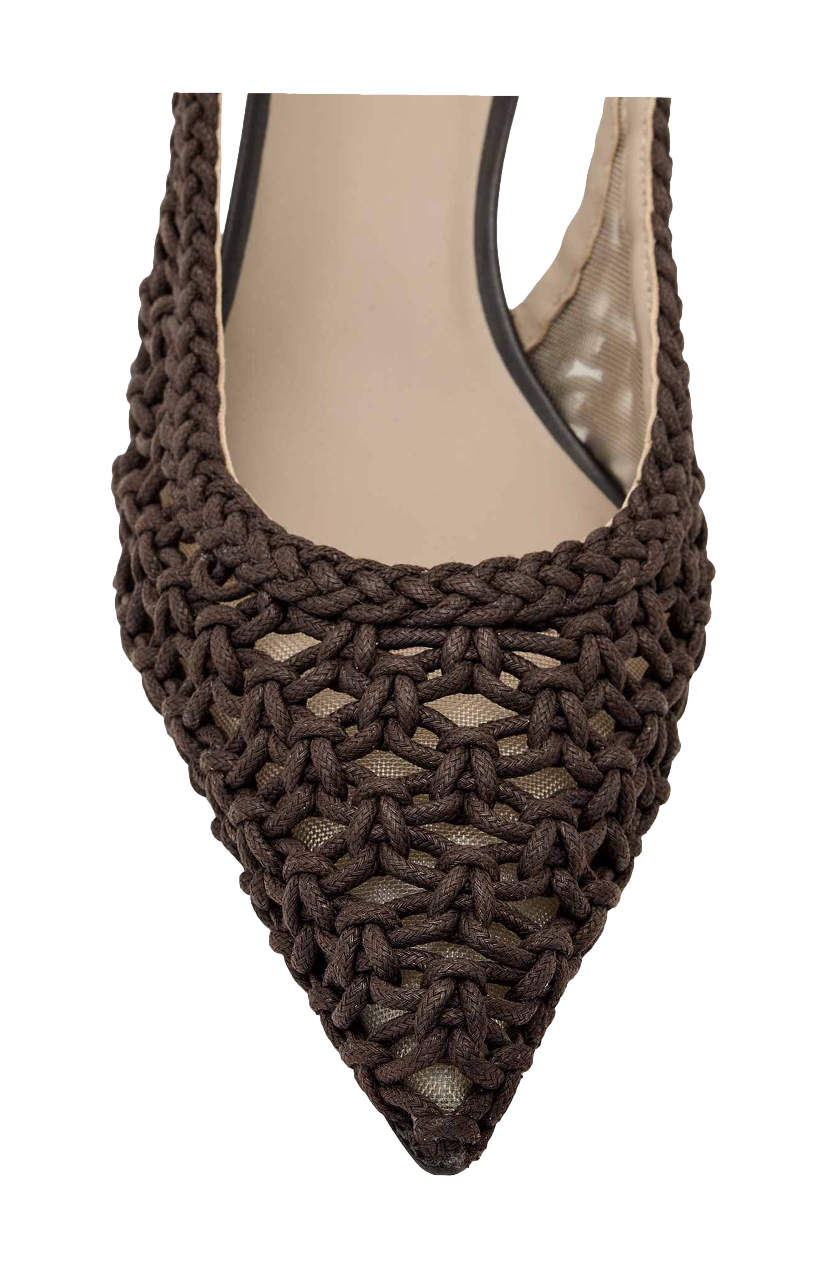 Violet Slingback Kitten Heel Pump, Alternate, color, BROWN