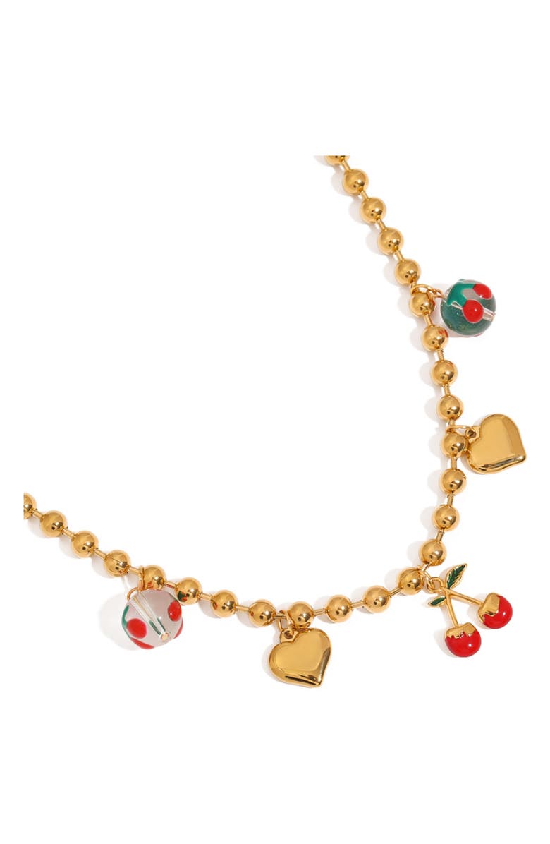 MacRae & Co. Cherries & Heart Charm Necklace, Alternate, color, Gold