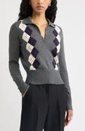 Open Edit Long Sleeve Polo Sweater