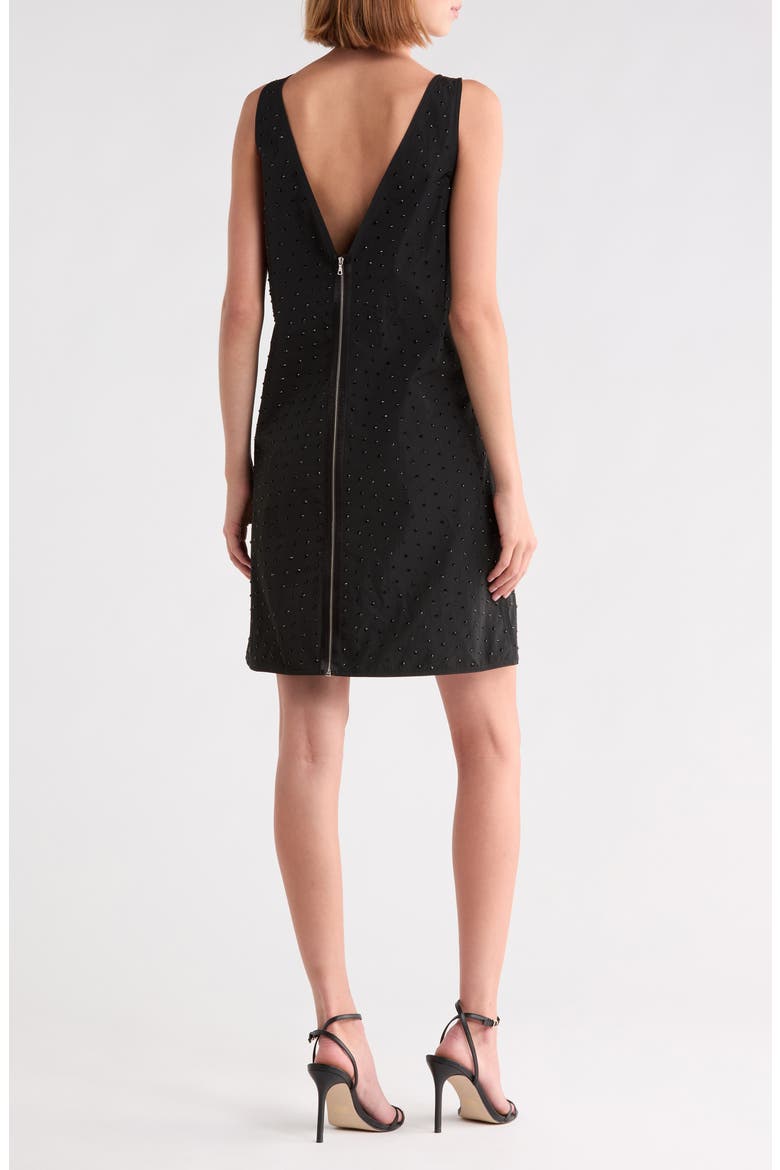 Crystal V-Neck Dress, Alternate, color, BLACK CRYSTAL