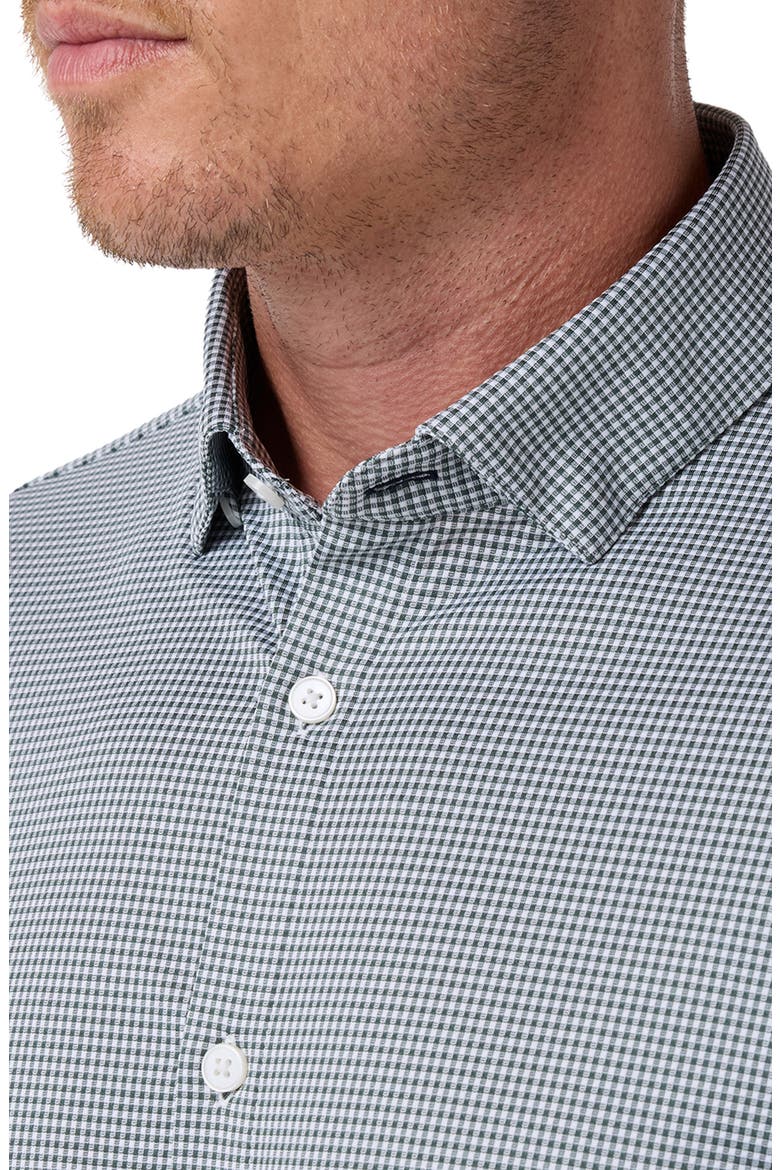 Halyard Trim Fit Gingham Check Performance Button-Up Shirt, Alternate, color, HEMLOCK PETER GINGHAM TRIM