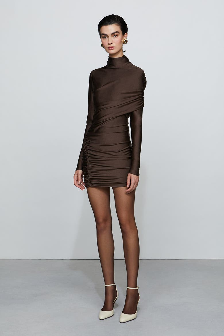 Fallon Mini Dress, Alternate, color, Chocolate