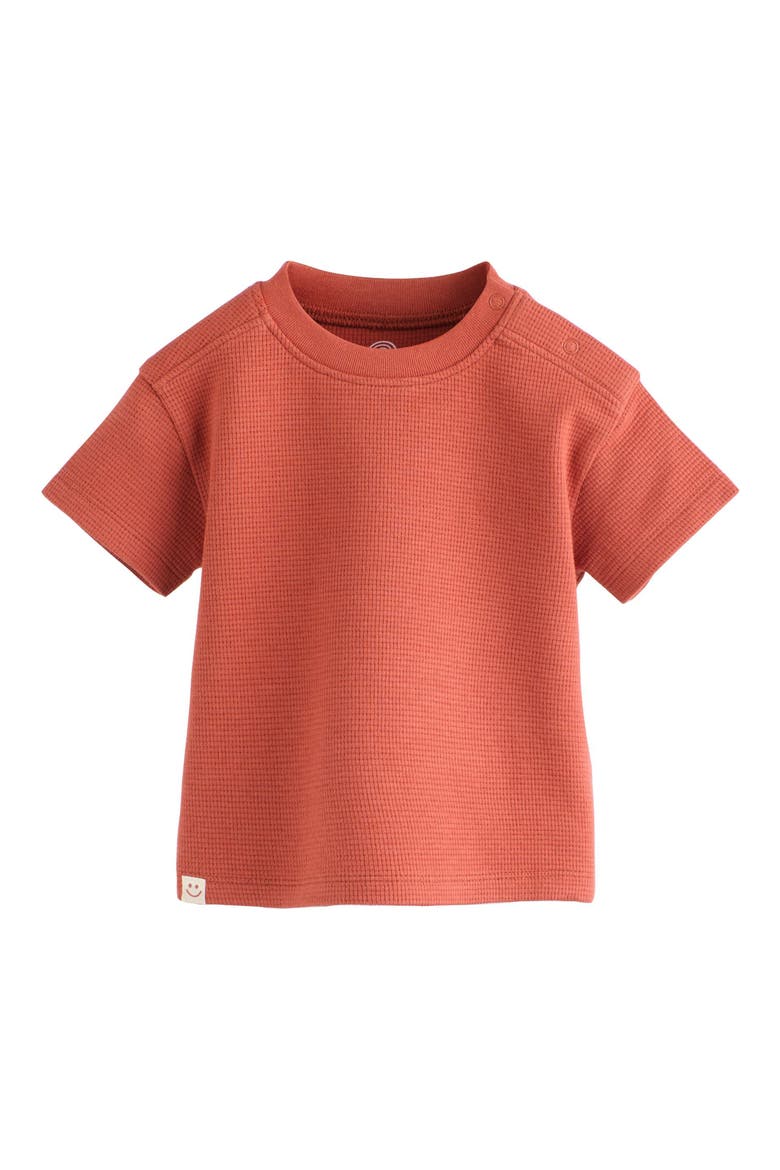 Waffle Knit T-Shirt & Shorts Set, Alternate, color, BROWN