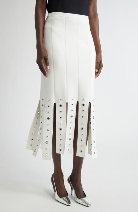 Grommet Studded Car Wash Knit Skirt
