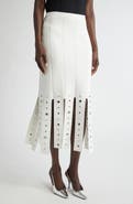 ST. JOHN Grommet Studded Car Wash Knit Skirt