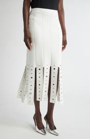 ST. JOHN Grommet Studded Car Wash Knit Skirt