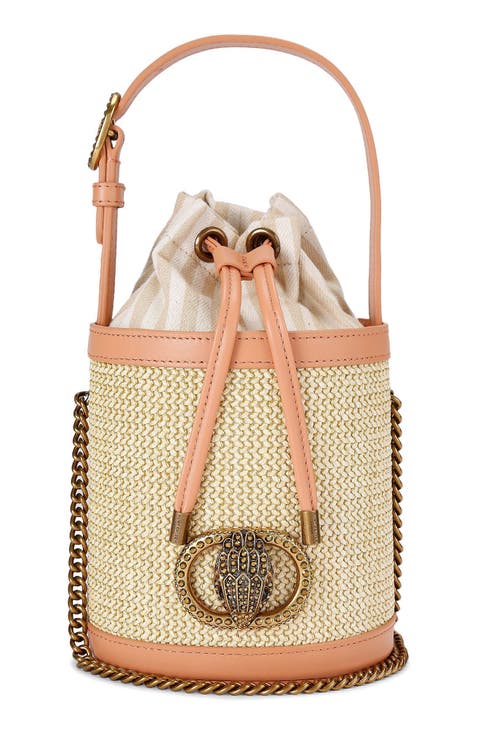 Small Chelsea Round Woven Bucket Bag