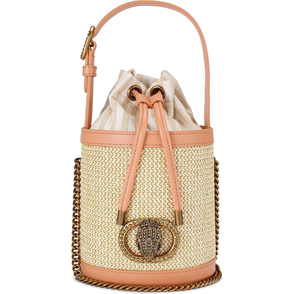 KURT GEIGER KURT GEIGER LONDON SMALL CHELSEA ROUND WOVEN BUCKET BAG