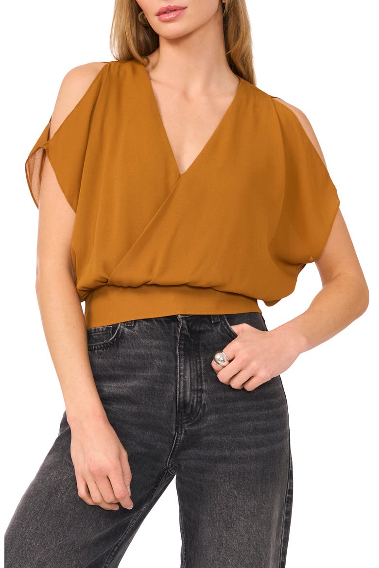 Drape Cold Shoulder Top, Main, color, CATHAY SPICE