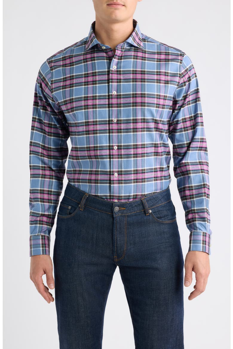 Angeles Plaid Button-Up Shirt, Main, color, RIPPLE