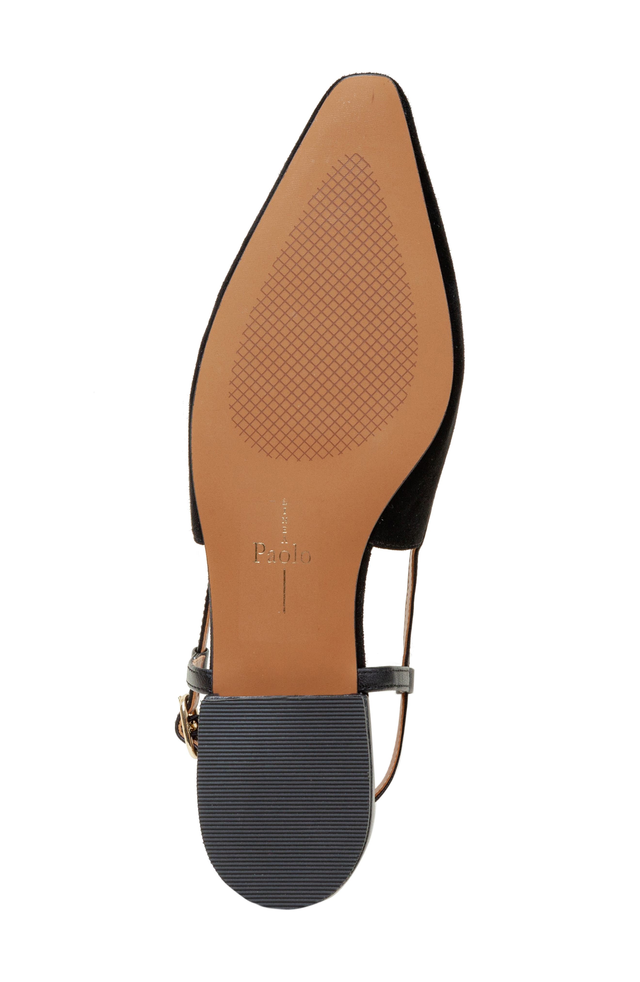 Linea Paolo Cassidy Pointed Toe Slingback Flat, Alternate, color, Black