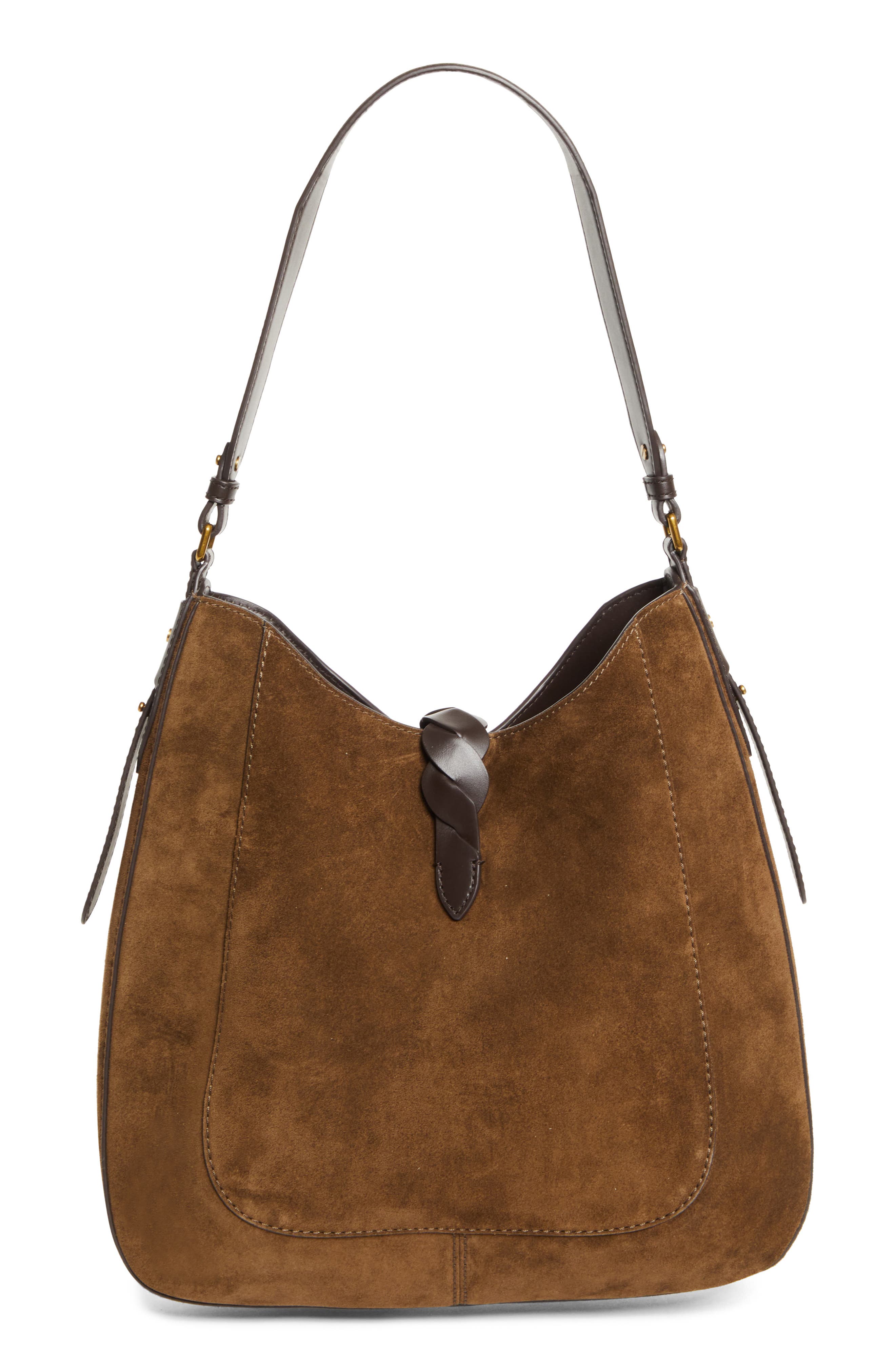 Altay Suede Hobo Bag, Alternate, color, BRONZE
