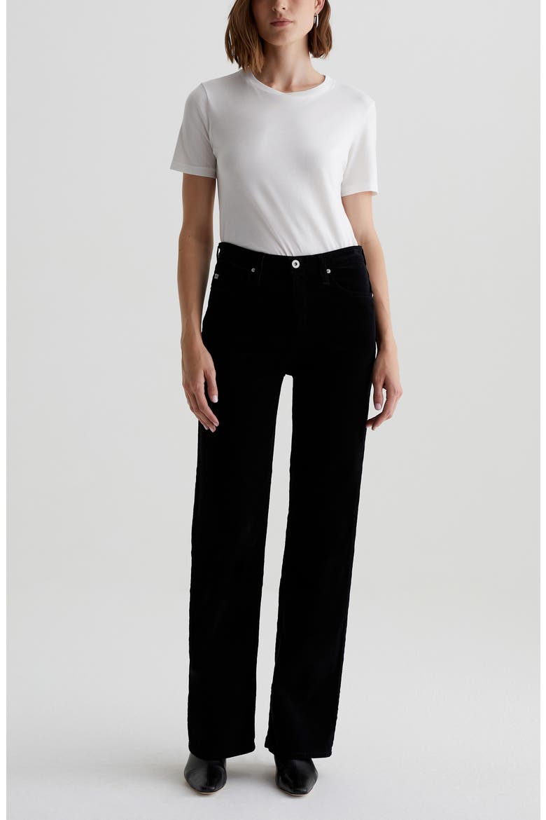 Kora High Waist Wide Leg Corduroy Jeans, Alternate, color, SUPER BLACK