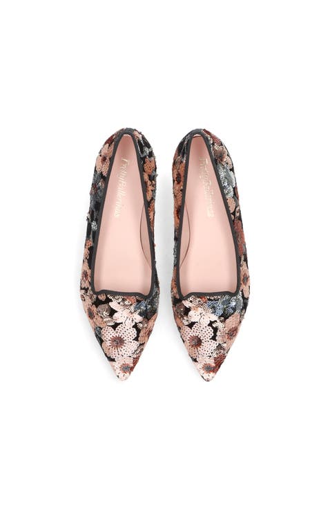Pointed Toe Sequinned Loafer