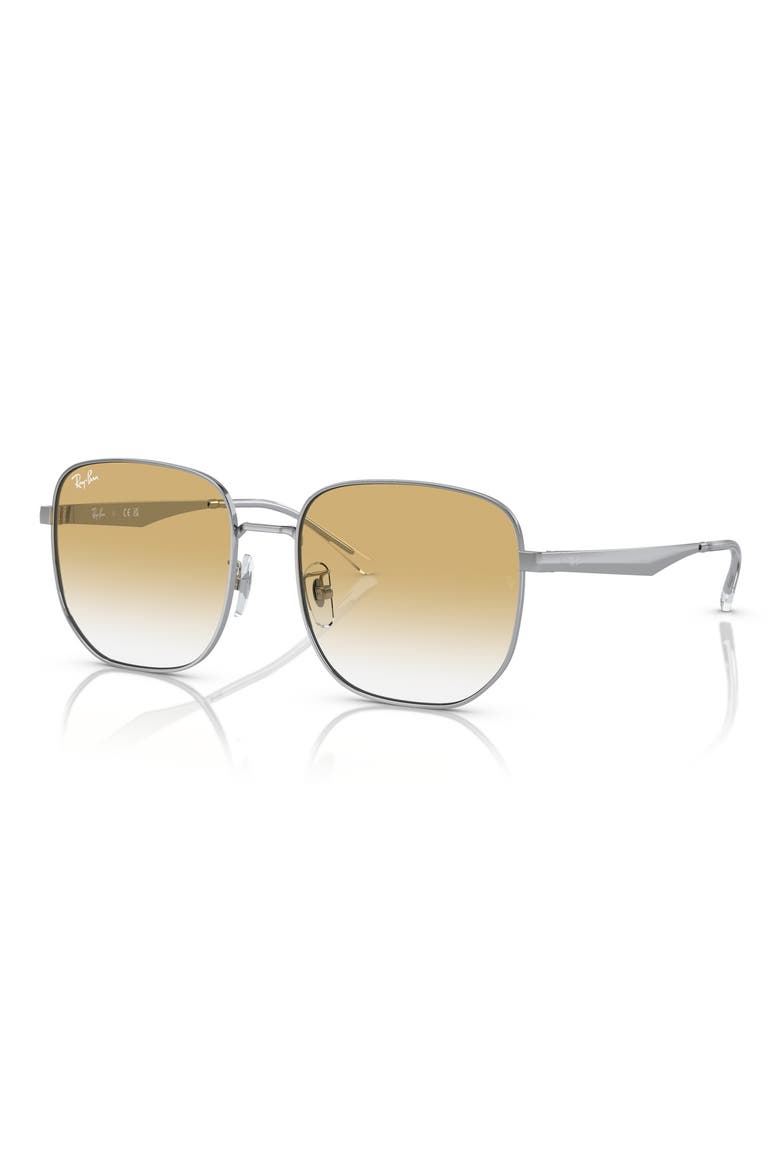57mm Gradient Irregular Sunglasses, Alternate, color, SILVER / CLEAR GRADIENT YELLOW